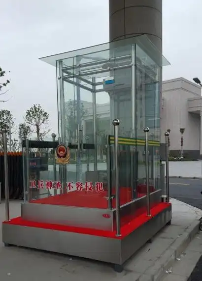 中国武警部队选用亦德13套电动伸缩门,多批岗亭