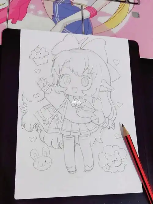 q版动漫人物线稿