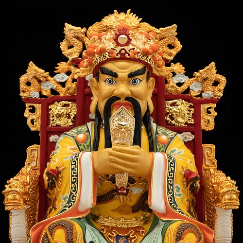 龙王广济菩萨佛像五台山五爷龙王爷王爷纯铜鎏金摆件