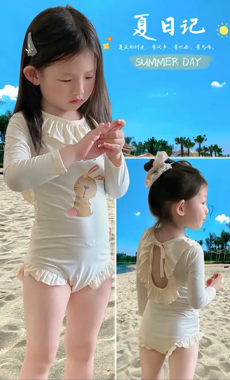 夏日穿搭| 女童连体泳衣