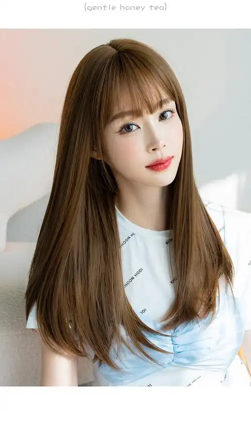 唐妮假发女长直发自然全头气质减龄新款长发假头发适合圆脸仿真全头套