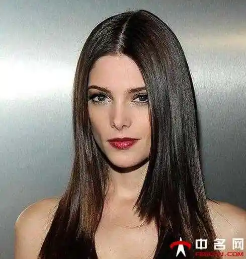 中分中长直发无刘海发型女好看还瘦脸