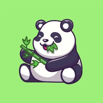 手绘竹子熊猫卡通矢量素材