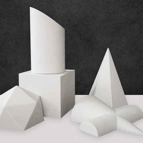 绘岳美术挂面石膏几何体单个切面几何体形体艺术墙装饰美院标准硬