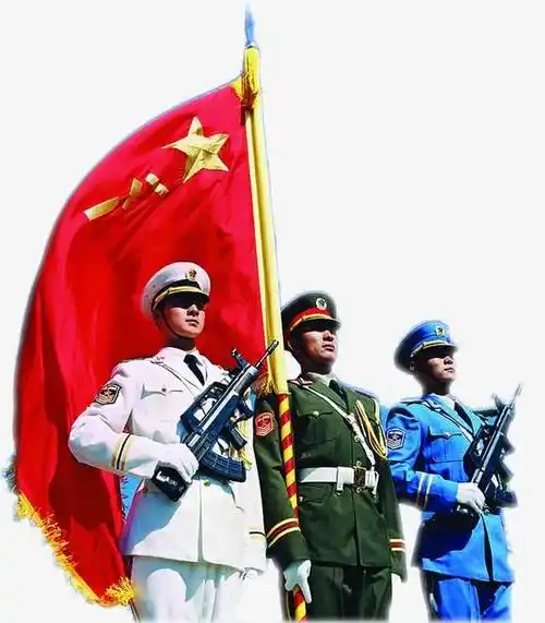 卡通扁平八一建军节天安门国旗军人敬礼插画敬礼的中国军人国庆元素这