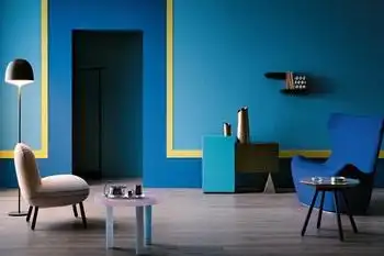 小户型客厅装修 蓝色背景墙的唯美