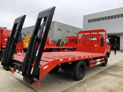 后八轮新款拖板车拉9吨的挖掘机拖车拉350型挖掘机运输车