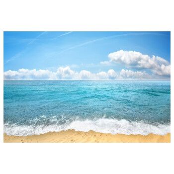 奈露 大海风景画蓝天白云墙贴壁画地中海装饰画卧室床头海边海水图挂