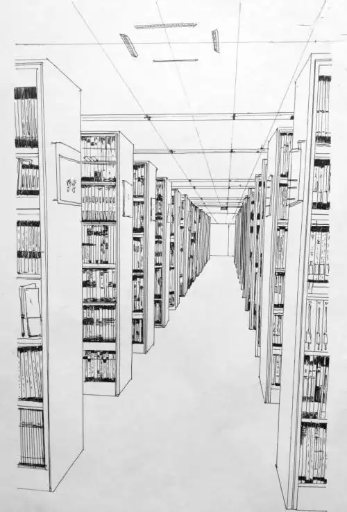 转载作品 图书室儿童简笔画图书馆怎么画