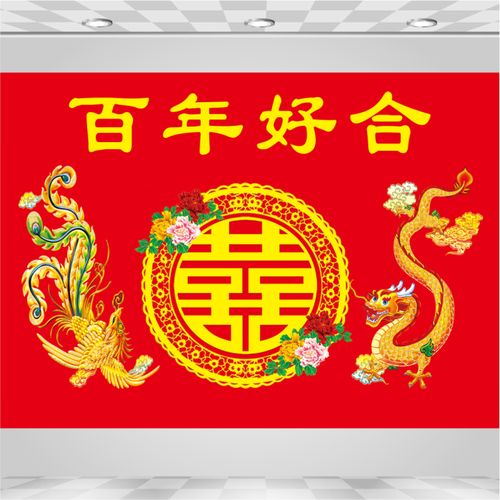 龙凤呈祥百年好合双喜临门招财吉祥画客厅卧室床头装饰画龙凤图