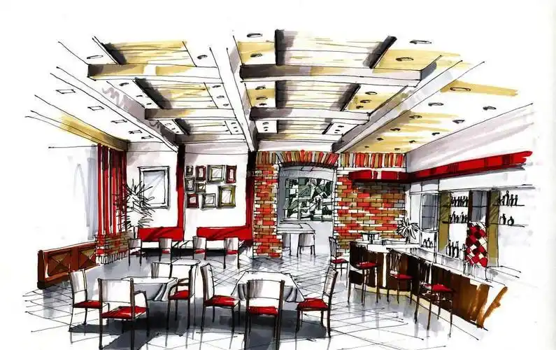 酒吧手绘室内设计装修效果图赏析