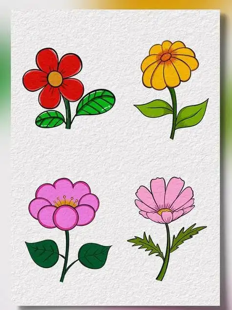 幼儿简笔画小花朵