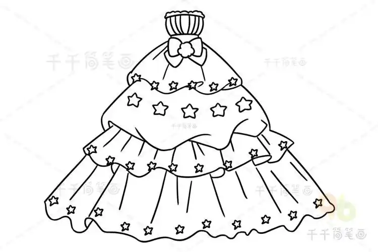 晚礼服简笔画步骤图