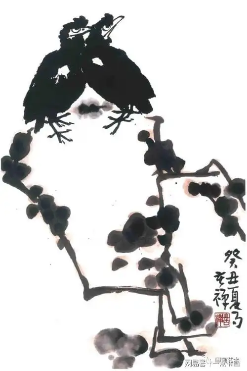 李苦禅 写意八哥作品辑录欣赏|书法|齐白石|国画|写意画_网易订阅