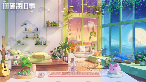 【珊瑚海旧事】vtuber虚拟主播直播房间动态背景/海边