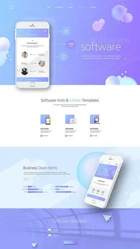 移动app界面科技现代产品介绍渐变网站网页模板psd设计素材ui素材