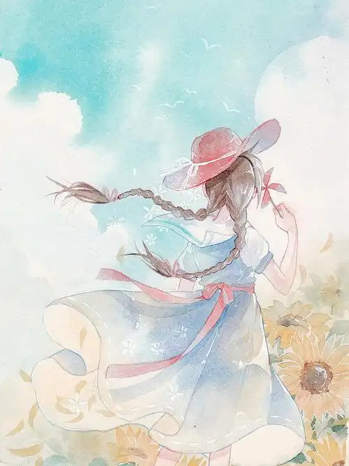 森系森女插画治愈系小清新唯美水彩美图