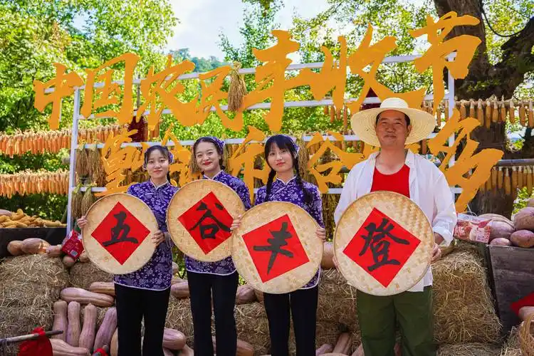 "2022年中国农民丰收节,篁岭晒秋谷粒多"活动在婺源篁岭举办_秋之_美