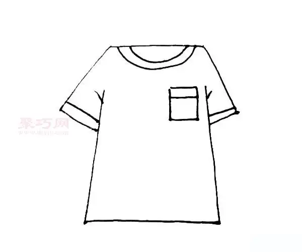 短袖t恤怎么画短袖t恤简笔画教程