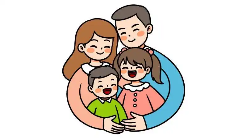 一家人简笔画四口之家