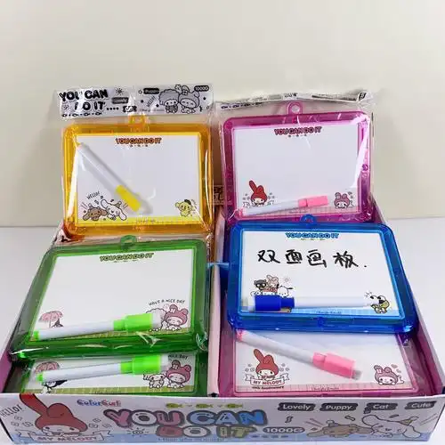 外贸新款卡通三丽鸥水晶双面画板可擦涂鸦绘画板早教小画板留言板