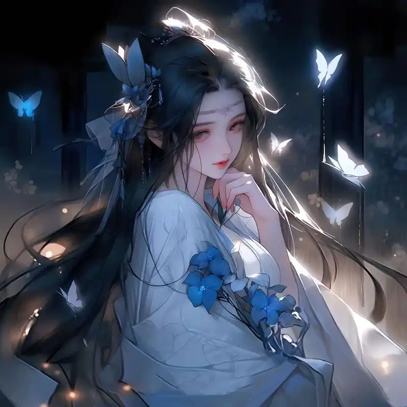 蓝色系女生头像来啦!▏古风女生头像