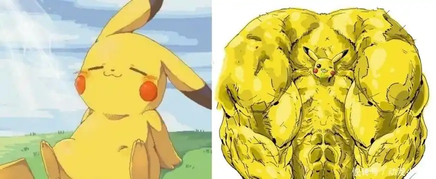 皮卡丘|当动漫人物变成"肌肉风"后, 皮卡丘太恐怖, 春丽没人敢娶