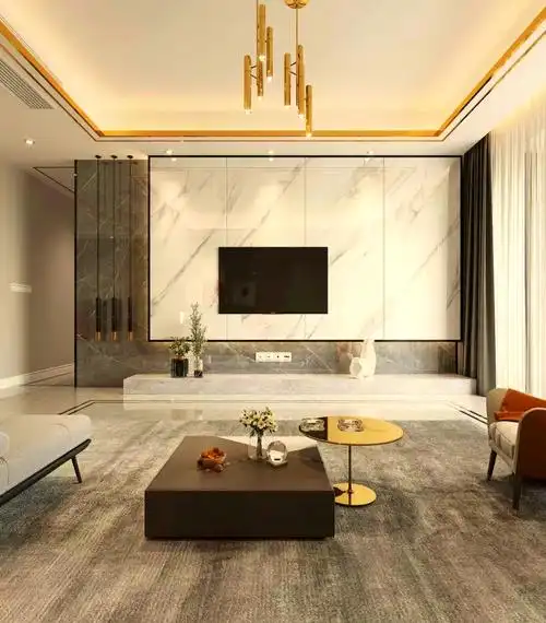 2020年最火的现代悬空石材背景墙设计