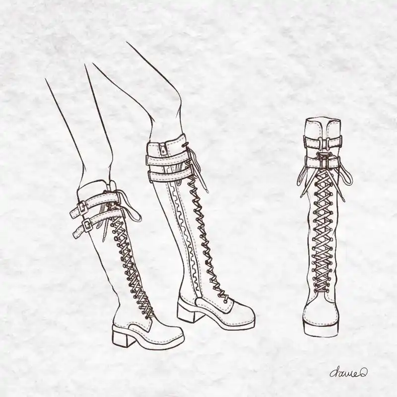 服装设计-靴子系列.#日常瞎画 #服装设计 #procrea - 抖音