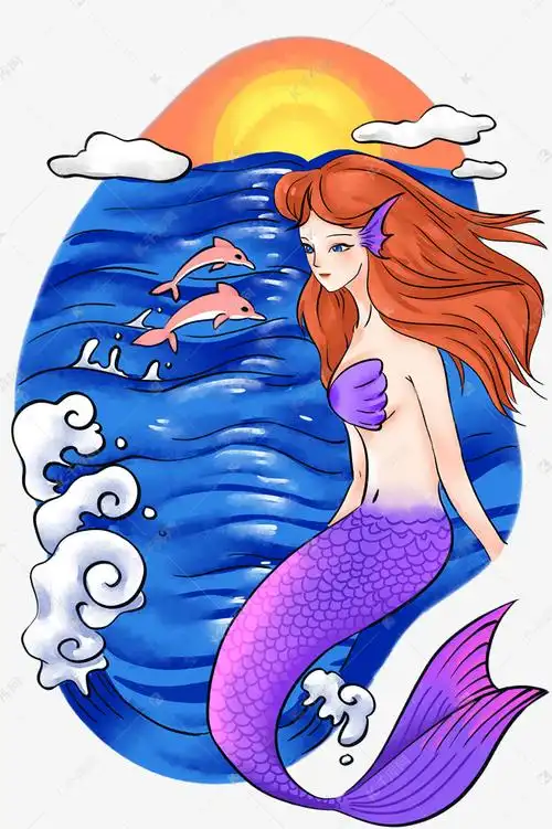 大海海面美人鱼