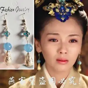 芈月传芈姝演员明星刘涛同款耳环古风耳饰保色材料纯手工制作耳钩