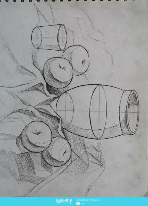 临摹组合静物组合素描速写静物提高训练