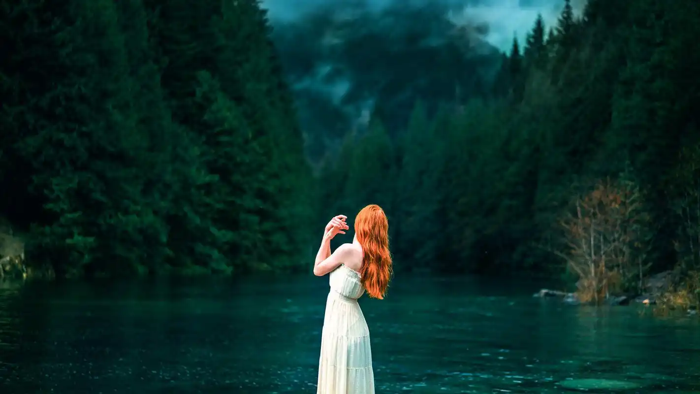 金发女孩唯美自然风景电脑壁纸_美女壁纸_壁纸下载_美桌网