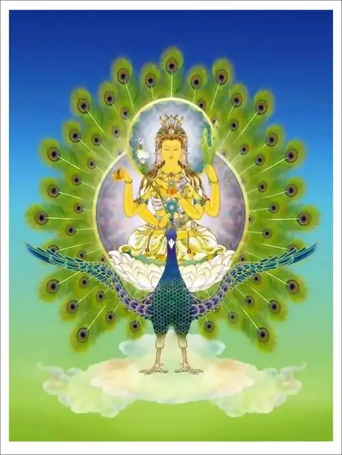 佛母五大明王之一:大孔雀明王