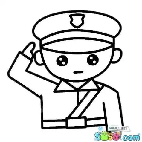 军人敬礼图片简笔画