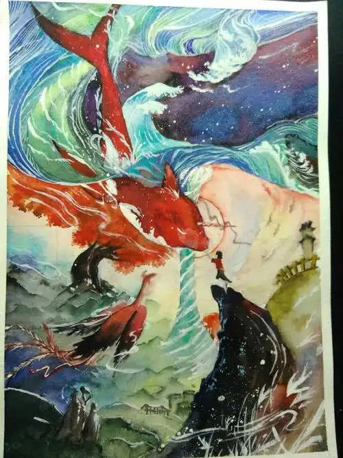 水彩大鱼海棠临摹ω