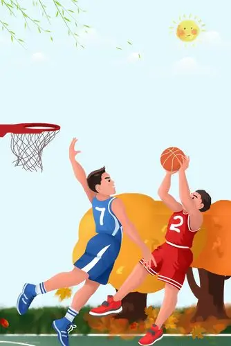 全民健康篮球运动背景素材