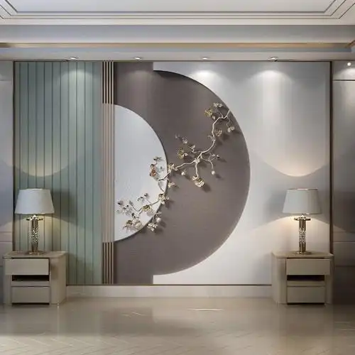 18电视墙背景墙画 新中式轻奢墙布客厅沙发卧室影视墙8立体壁画