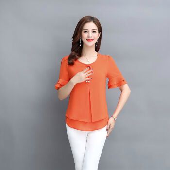 识刻适合4050岁女人穿的夏季衣服短袖妈妈装t恤衫女装洋气上衣女装薄