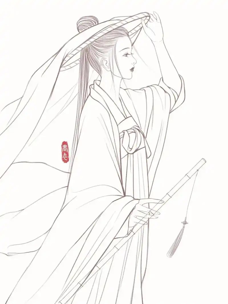 好看的古风线稿图来咯,赶紧临摹练习起来吧#古风线稿 #古风人 - 抖音