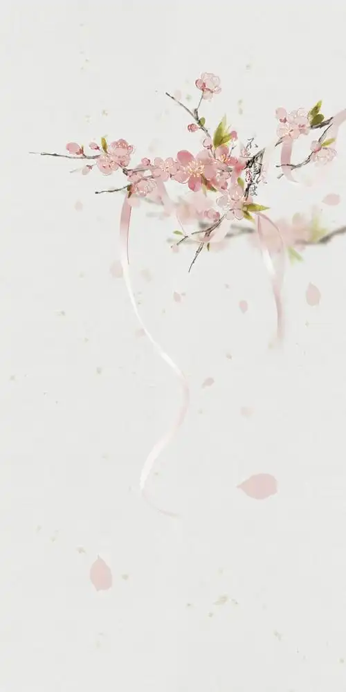 古风唯美意境桃花插画