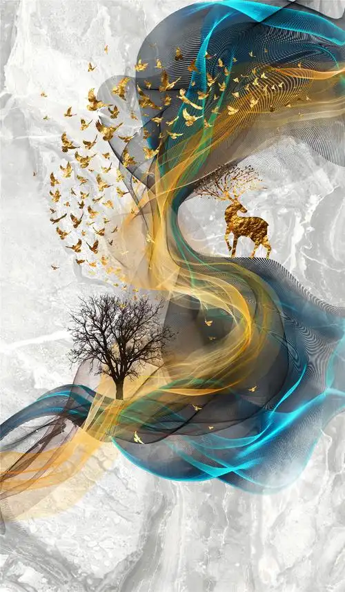 精品玄关背景墙壁画大全3