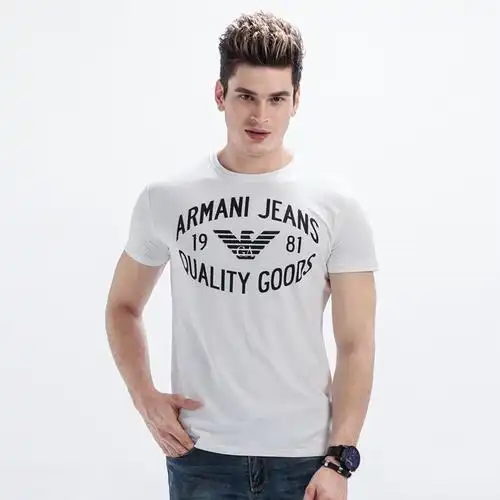 正品armani jenas 阿玛尼 时尚休闲修身圆领印花t恤