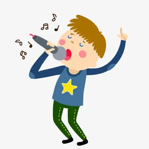卡通唱歌的男孩人物设计