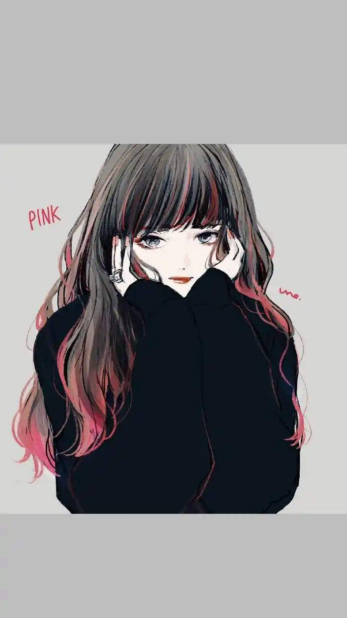 日系女生手绘壁纸有一点酷 有一点甜美