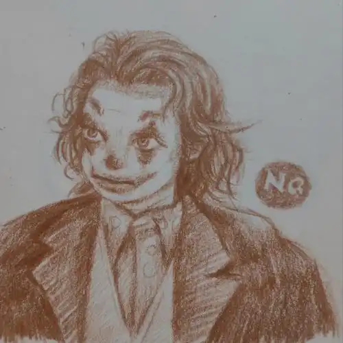 彩铅单色人物速画小丑希斯莱杰