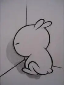 人蹲墙角简笔画