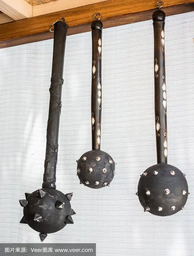 奥斯曼风格装饰狼牙棒作为中世纪的武器