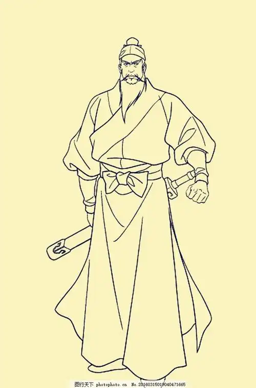 曹操 白描人物 神仙 神话传说 传统 曹孟德 三国 白描集神仙