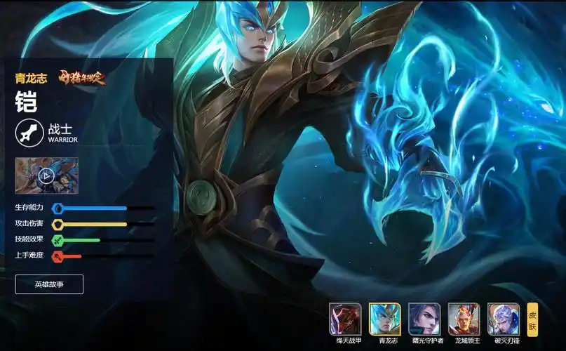 接着就是本次迎来返场的铠-青龙志,这款皮肤的人气在整个系列里应该是
